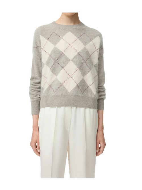 Argyle crewneck Soft Goat | 2493800002GREIGE